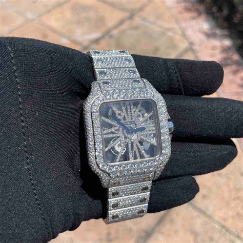 bust down cartier watch replica|affordable iced out watches.